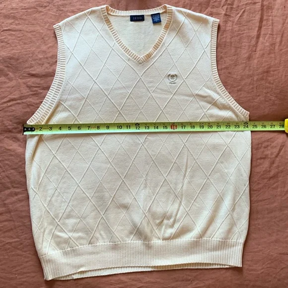 Vintage Izod Men’s Yellow Sweater Vest, Size L - Picture 3 of 6